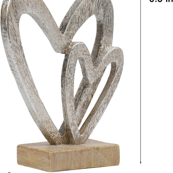 Modern Farmhouse Decor Resin Heart Sculpture Home Love Statue - Picture 6 of 9